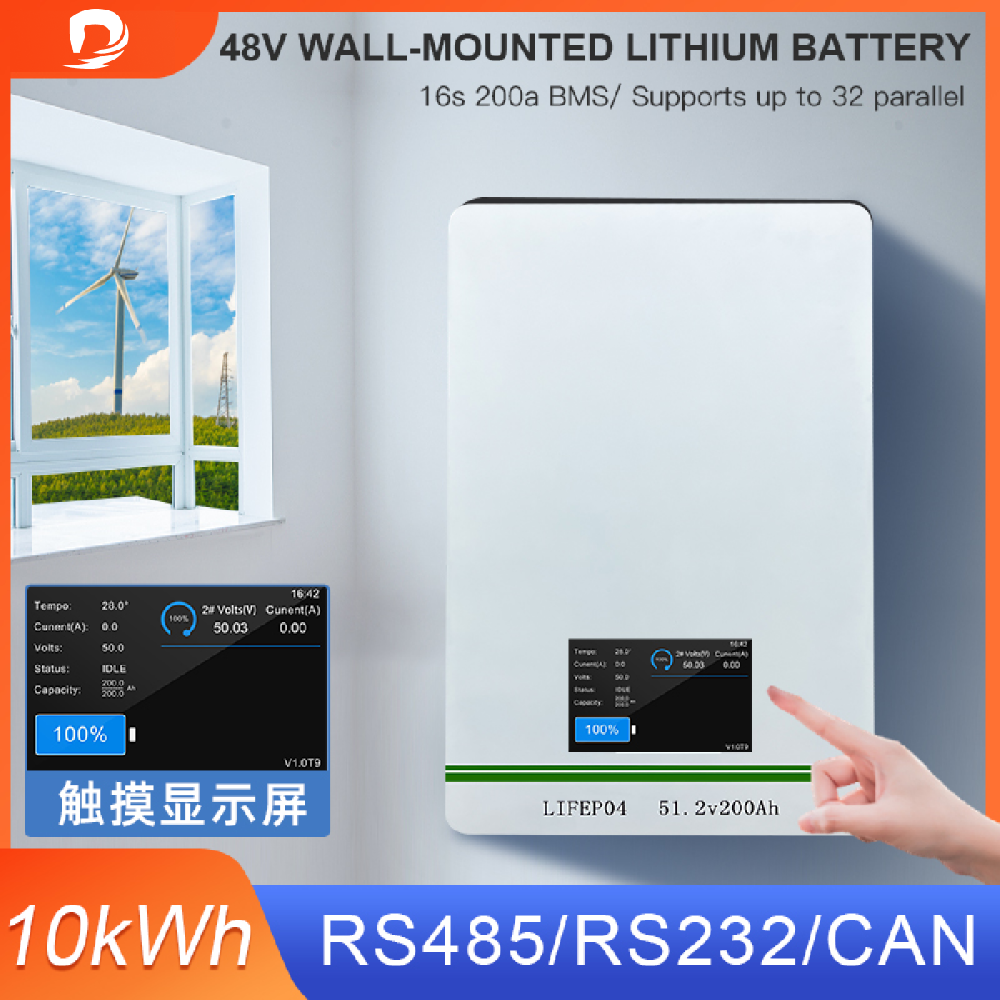 48V (51.2V) 200AH Touchscreen Wall-mounted Lithium Battery